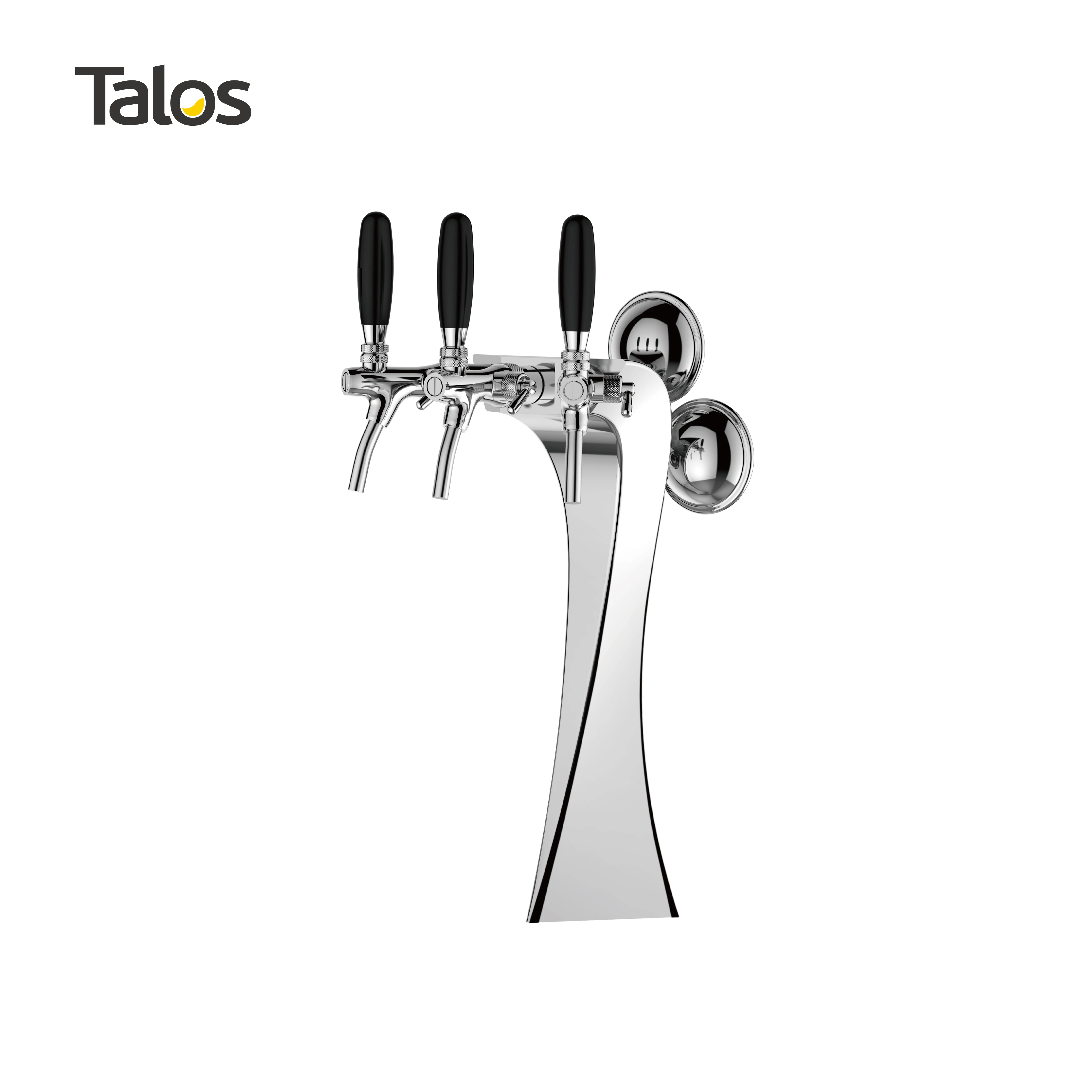 TALOS Brage Tap Tower Chrome 3-way Dispensing Tower Draft Beer Tower