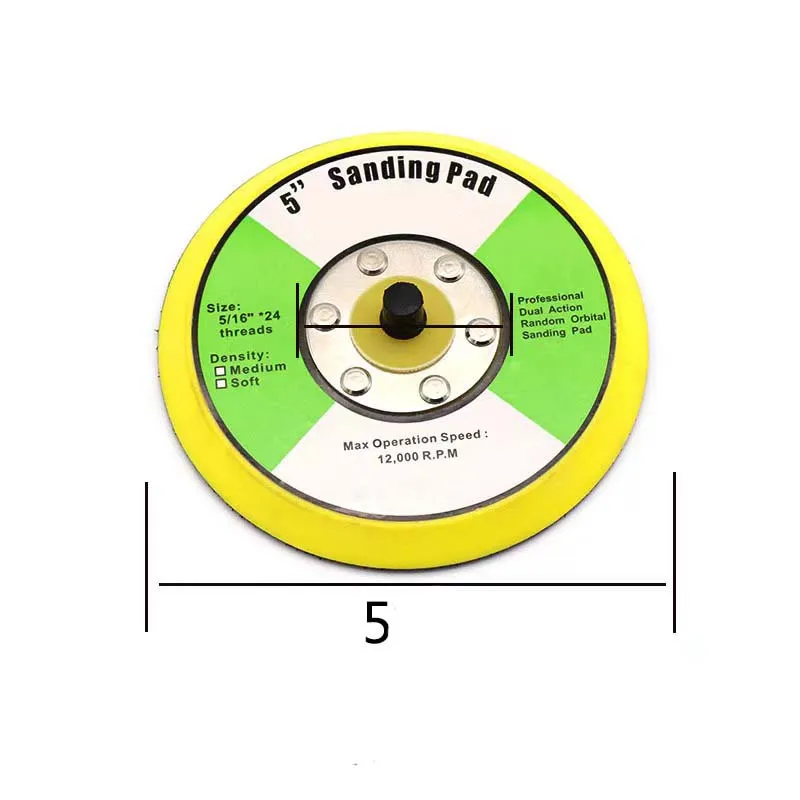 PMS 5 Inch 125mm 8 Holes DA Hook and Loop Plastic Backing Pad Backing Plate Attached Sander Pad Backing Pad