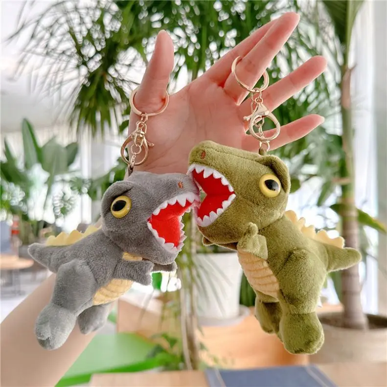 16cm animals dinosaur toy for kids schoolbag pendant cute mini dinosaur plush keychain toy Tyrannosaurus rex stuffed animals toy