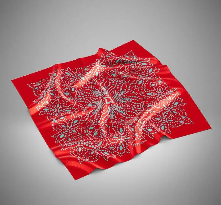Autumn new style big size 90x90 digital print silk satin scarf fashion natural silk scarf