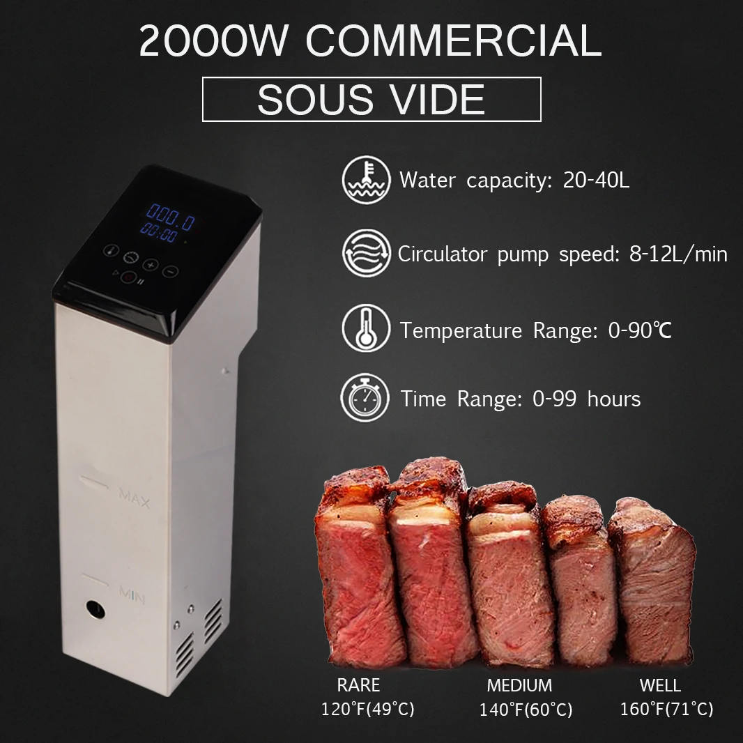 2000W Sous Vide Cooker Immersion Circulator Slow Cooker