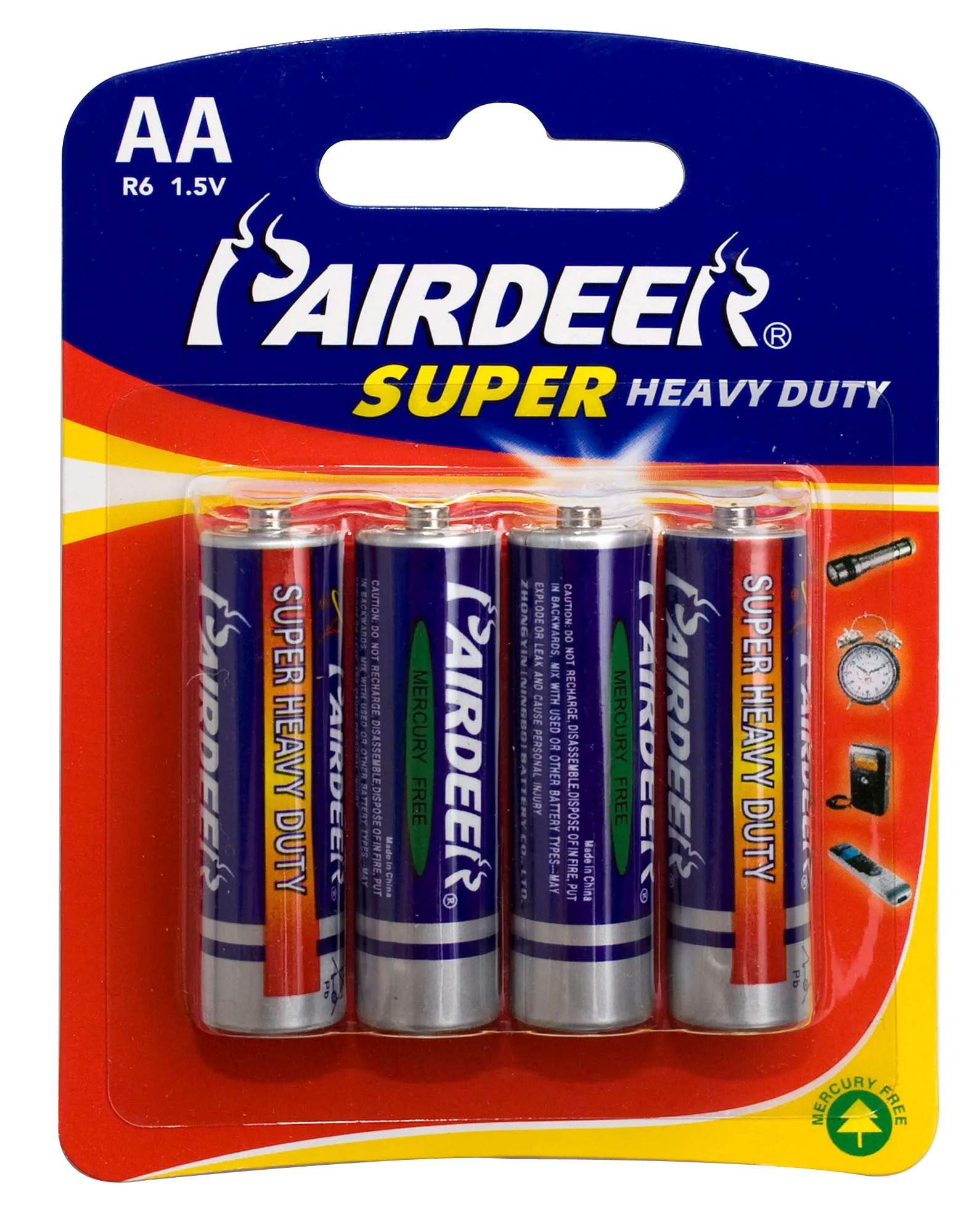 
PAIRDEER private label r6 aa size um3 1.5v carbon zinc heavy duty battery 