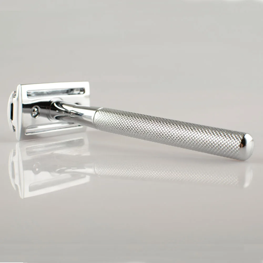
Classic Doule Razor Blade Silver Shine Safety Shaving Razor 