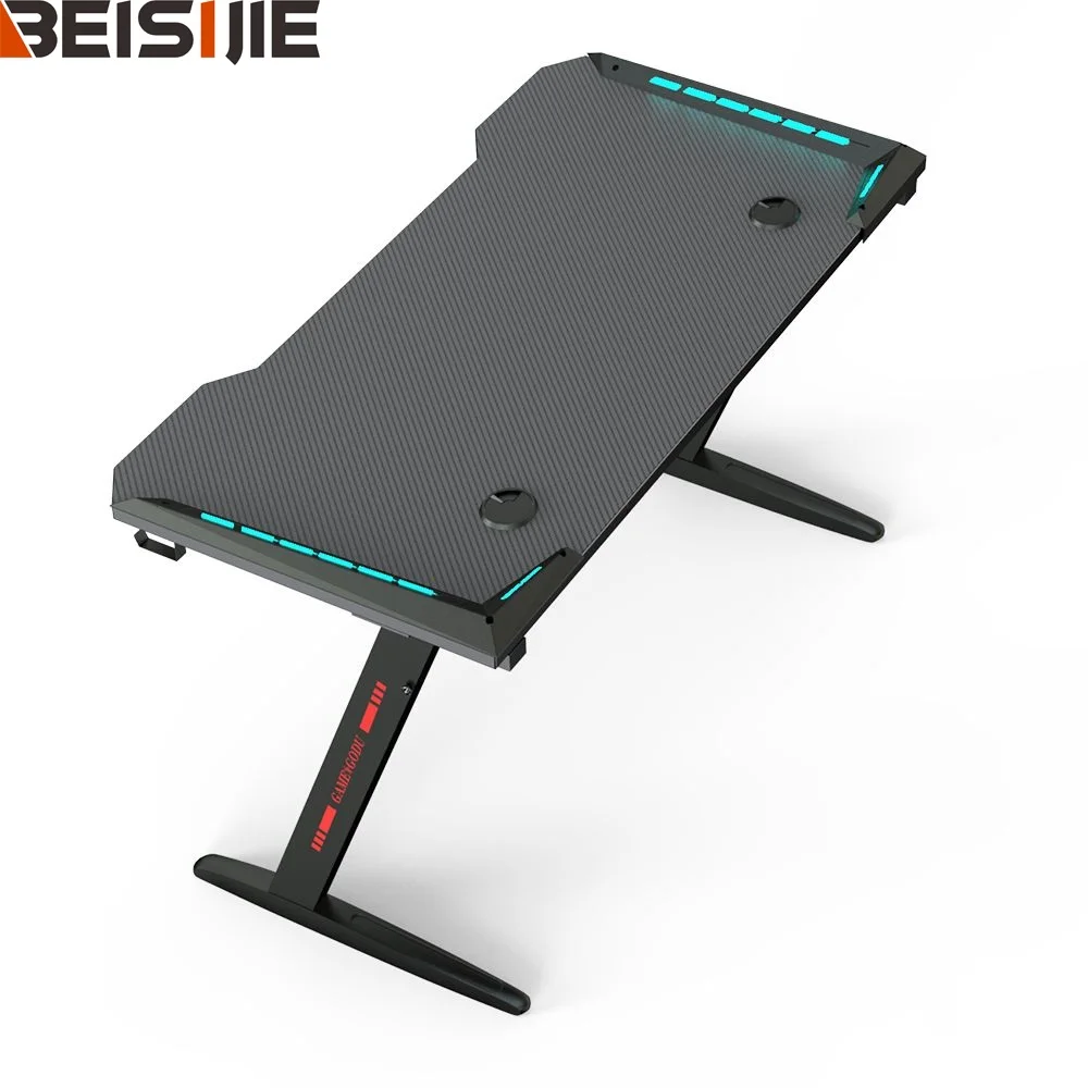 Beisijie Wholesale RGB Gaming Desk PC Computer Desk Home Office Table Gamer Workstation Game Desk