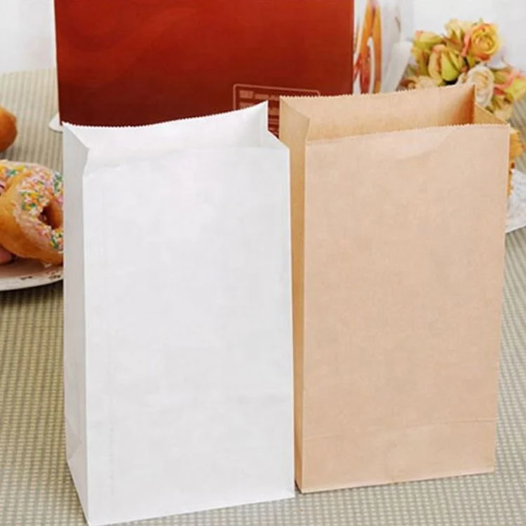 SOS White custom style logo print kraft paper sandwich bag without handle