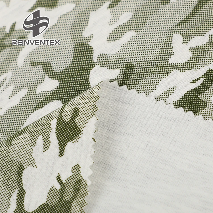 9204 Polyester rayon spandex camouflage leggings sports interlock jersey printed knitting fabric for tops