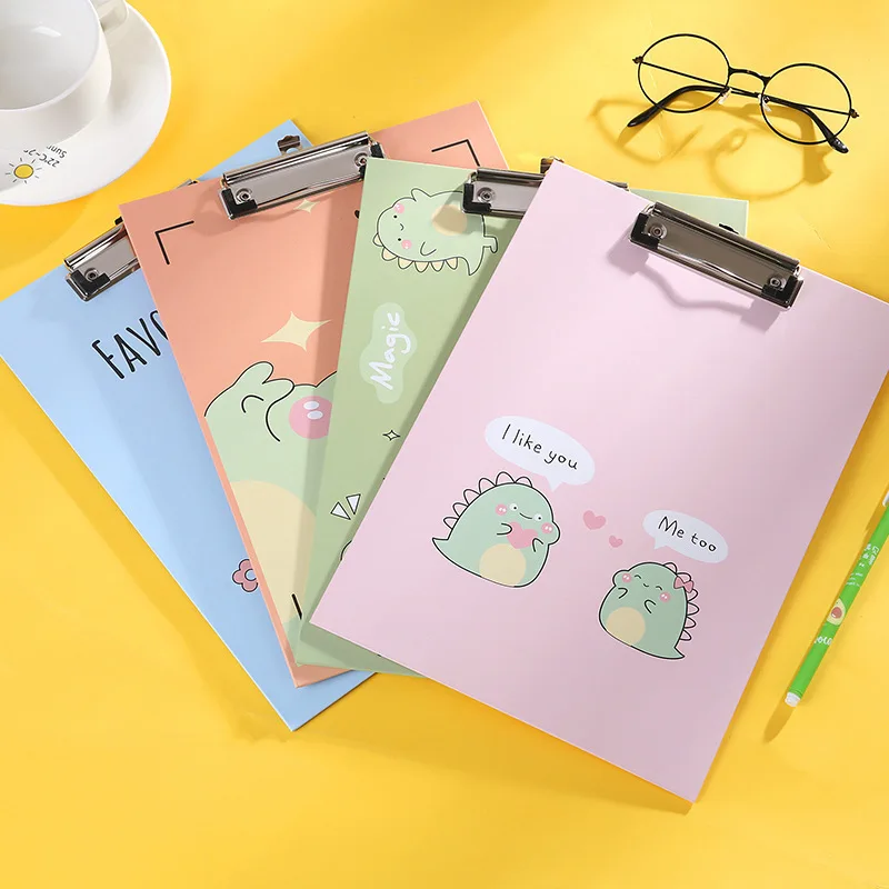Cartoon thickened A4 paper multifunctional file folder Learn stationery writing pad File splint wholesale