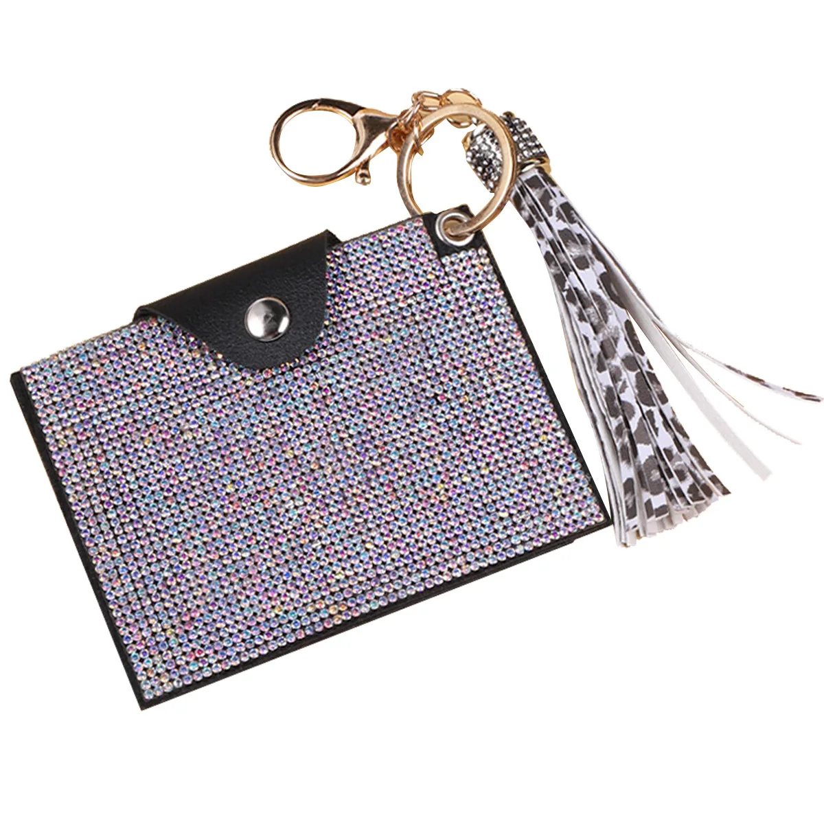 2024 Hot selling explosive card bag tassel leather diamond pendant bag keychain