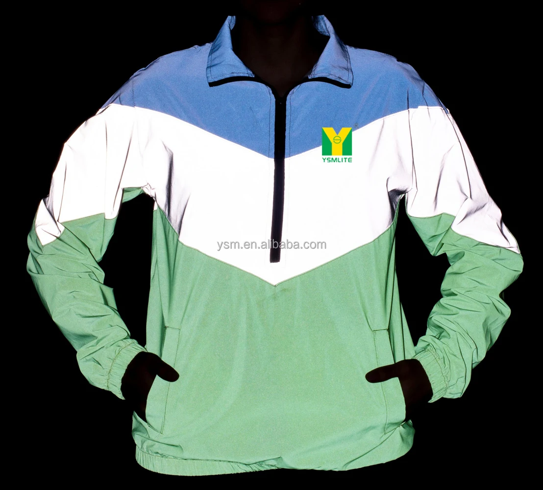 Panel Grey Reflective 100% Polyester Fabric for Sport Jacket Nylon with Rainbow Printed Fabric Stretch Fabric Red Lightweight 1m