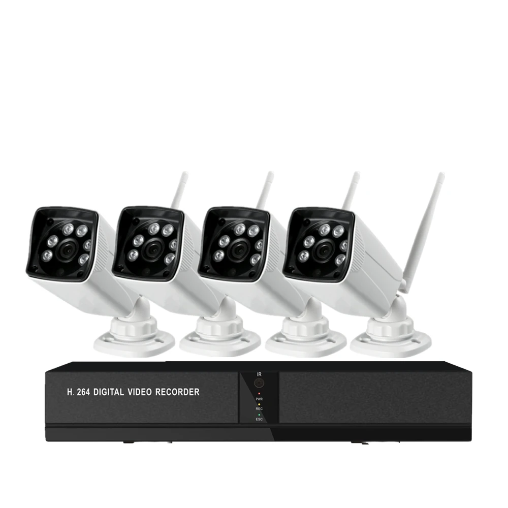 4CH CCTV Camera Smart System Waterproof WiFi Poe Nvr Kit Camera Wireless WiFi Ip Camera Nvr Kit