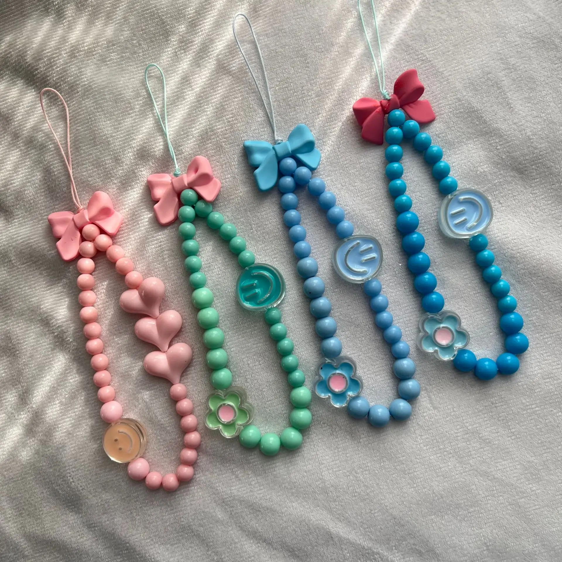 Lilangda Beads Mobile Phone Chain Women Girls Cellphone Strap Anti-Lost Lanyard Hanging Cord Bracelet Keychain Bag Pendant