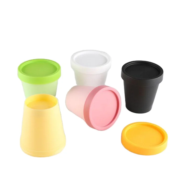 In Bulk High Quality Cheap Macaron Empty Oval Shape Plastic Jar Big Cleansing Cream Wide Mouth For Face Care