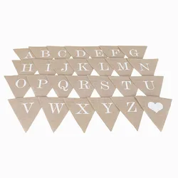 Triangle Flag DIY Burlap Pennant Flags Plain Banner for Holiday Birthday Wedding Graduation and
