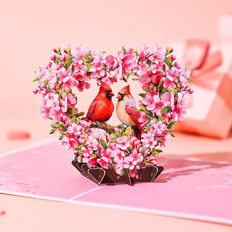 Flower Basket Greeting Card Flower Box Eco-friendly Flower Pop up Cards Hot Sale 3D Paper Mother's Day Gteeting Card