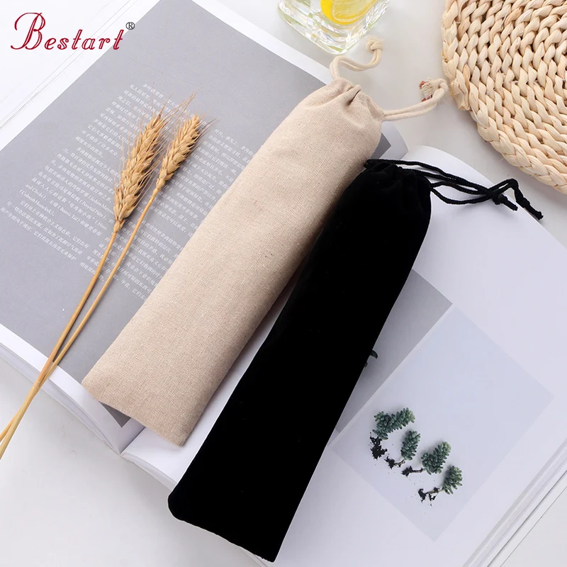 Small Eco Shopping Storage Hand Velvet Laptop Travel Tool Custom Linen Packaging Bag with logo