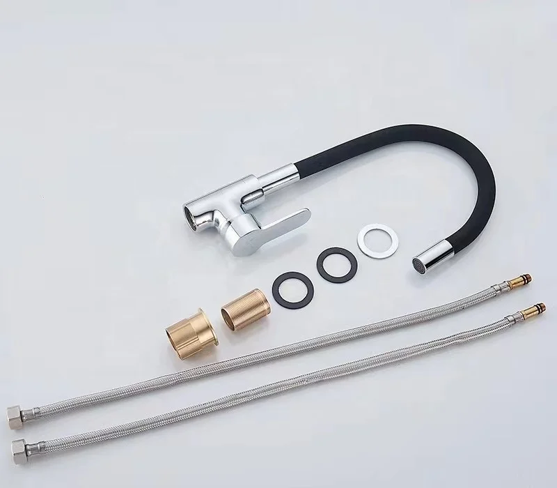 Kitchen Sink Mixer Faucet Flexible Long Neck Hot and Cold Water Mixer Kitchen Faucet Tap