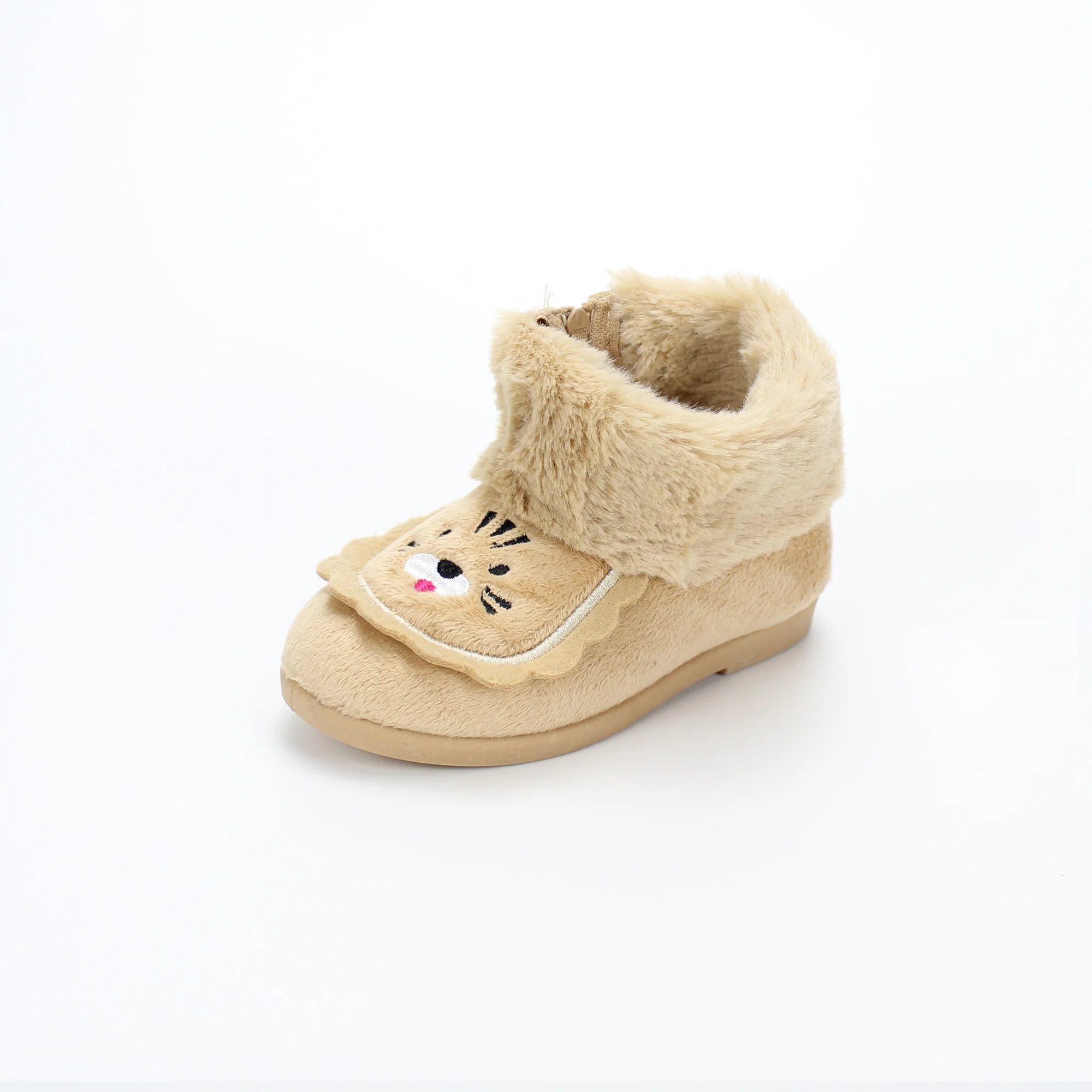 
Amazon hot sale 2021 lovely cartoon lion design pink yellow soft antislip unisex winter indoor baby slipper boot 