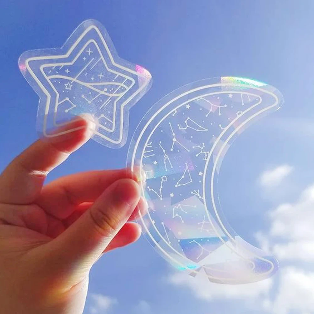 Custom Rainbow Maker Suncatcher Window Stickers PVC Suncatcher Sticker Kids Cute Prevent Birds From Hitting Window Stickers