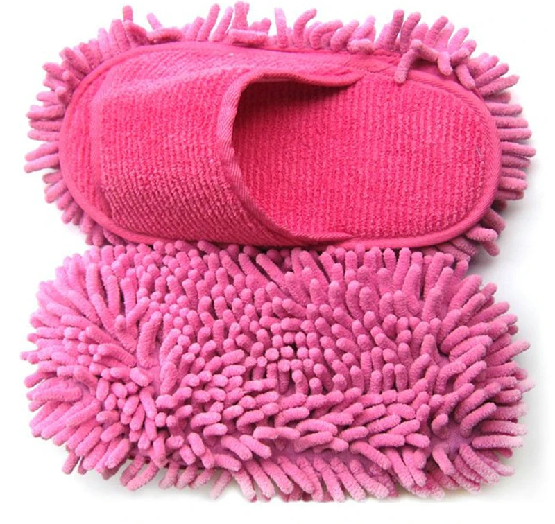 Hot Sale Microfiber Chenille Cleaning Slippers For Floor Mop velvet slippers pantuflas mujer