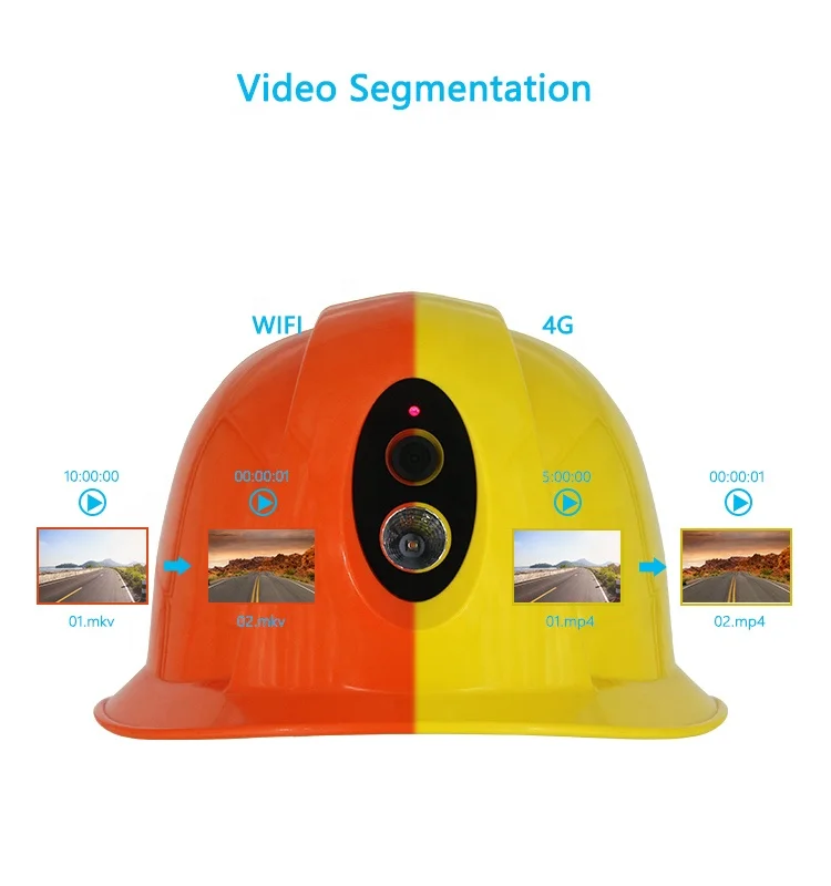 4G Smart Construction Safety Helmet  With Camera Built in Wifi Communication