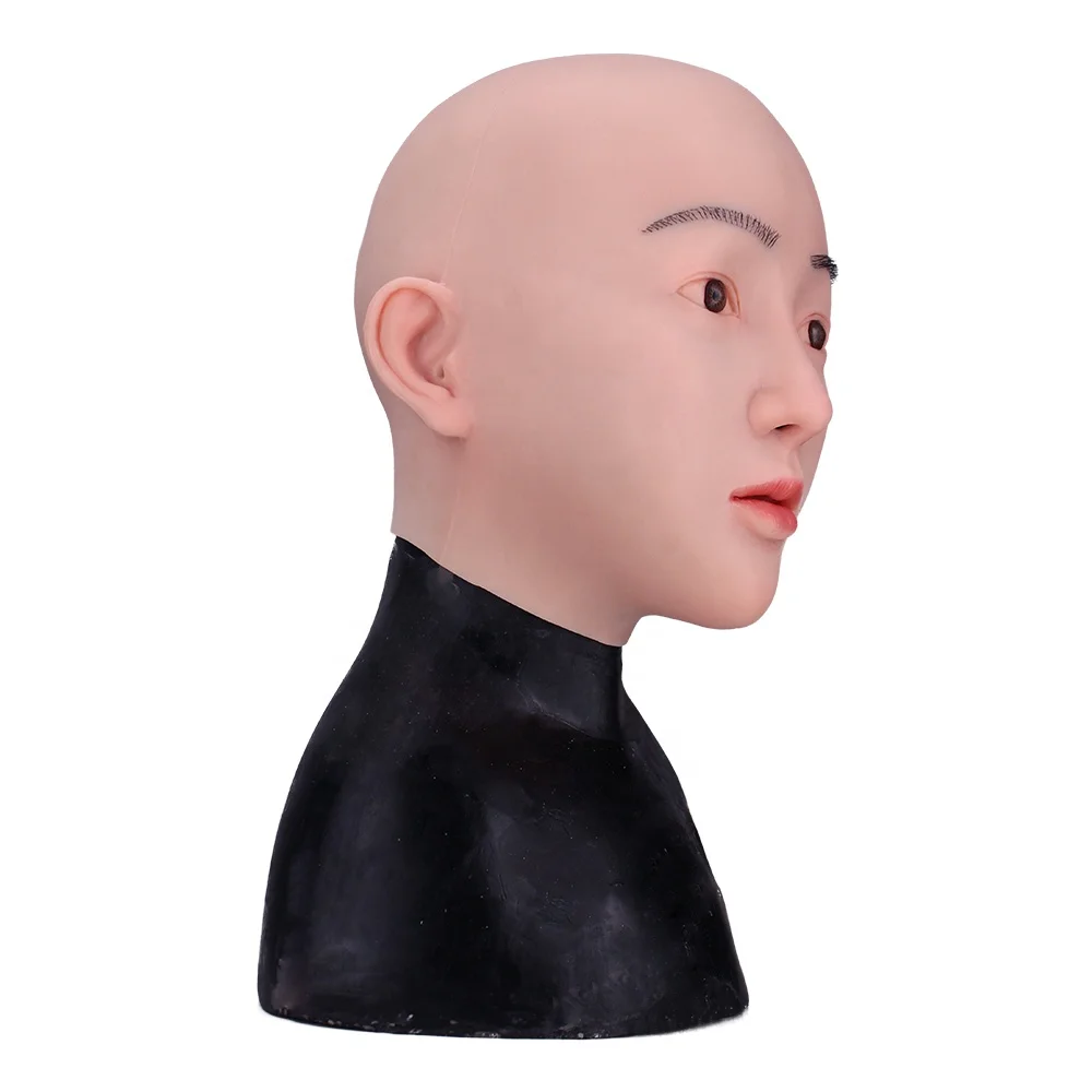 Full Silicone Make up Mask Realistic Female Headgear Men to Women Headwear For Crossdressers Cosplay Halloween