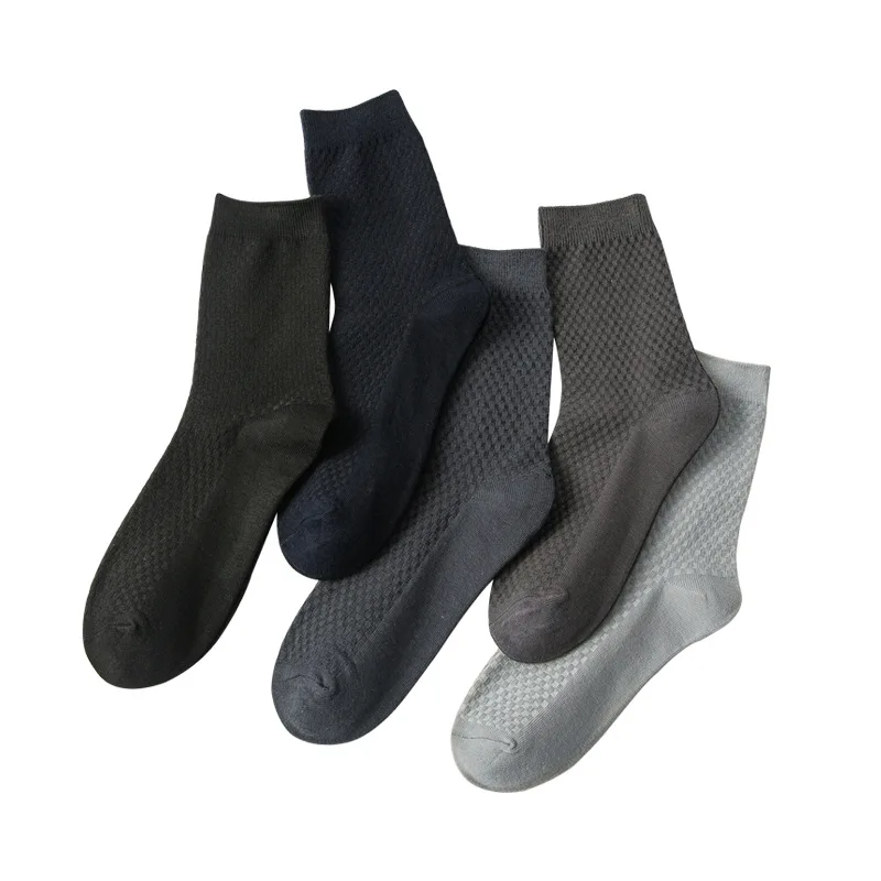 Wholesale price new design bamboo fiber men simple style breathable pure color business socks