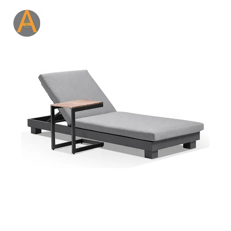 All weather outdoor garden furniture balcony sun lounger chair aluminum sunbed for hotel