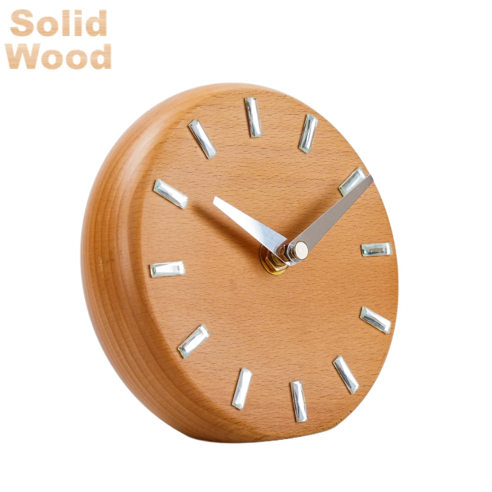 Уникальный дизайн, блестящие часы, цифры для лица, домашний декор, настольные деревянные часы