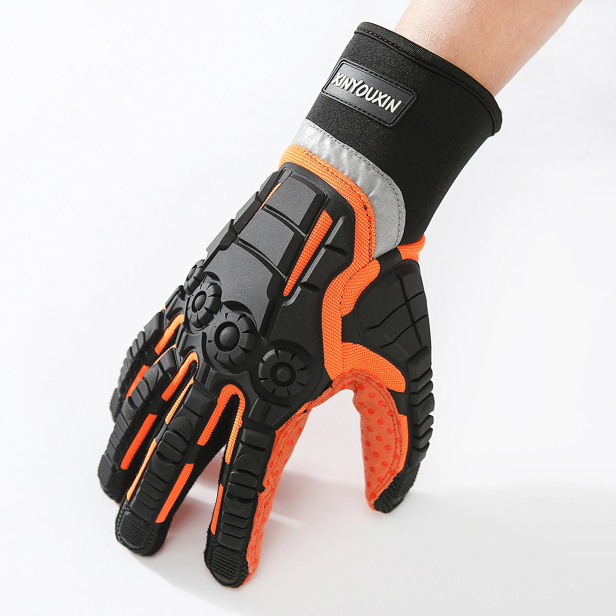 
Manufacturers customized logo anti-cutting oil and gas mechanical gloves waterproof oil field safety work gloves 