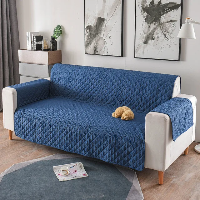 Reversible Quilted Sofa Cover Water Resistant Slipcover Furniture Protector Washable Couch Cover for Kids Dogs Pets