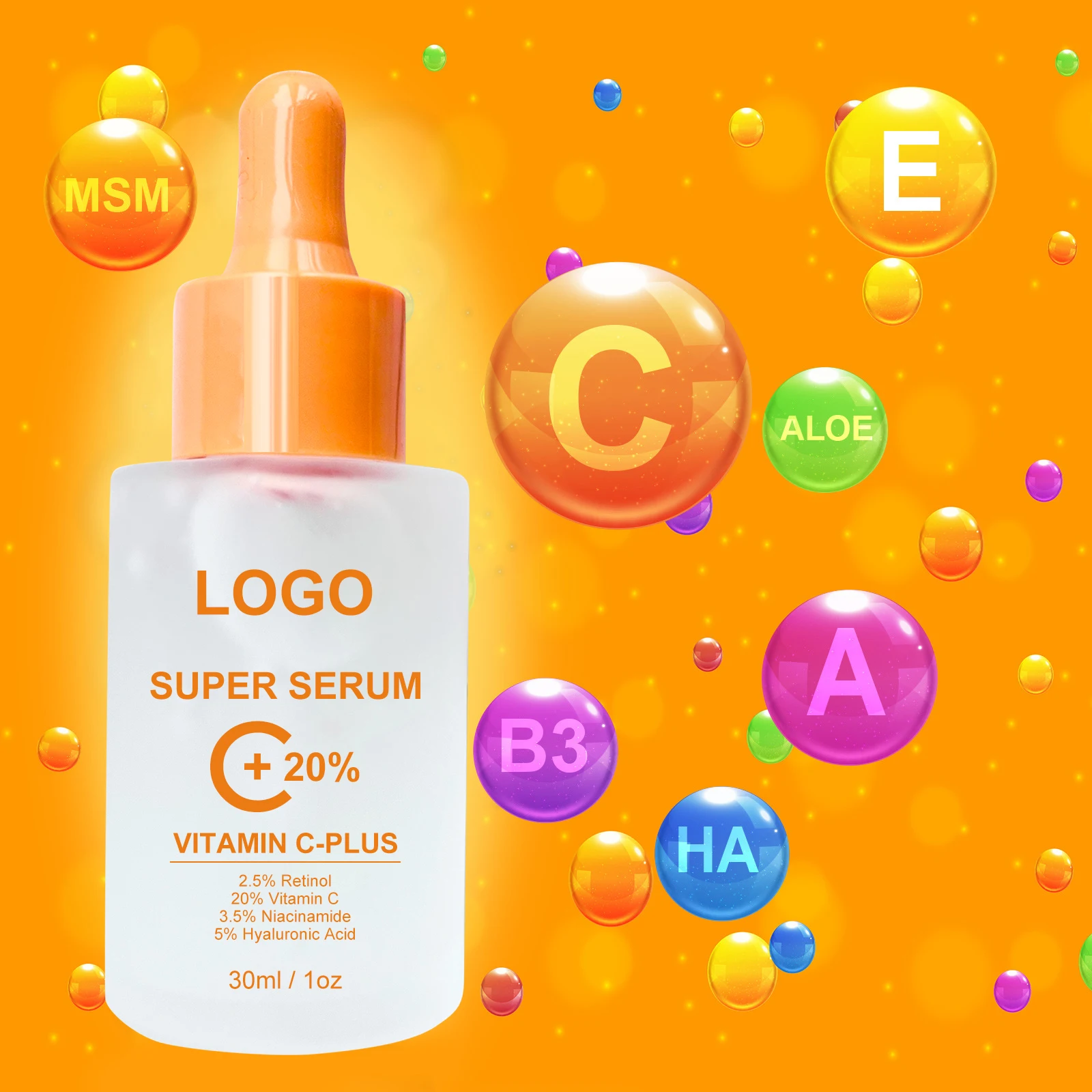 Skin Care Serum Vitamin C concentrated Whitening professional care private label Made in China 30 ml Best Quality VC Serum