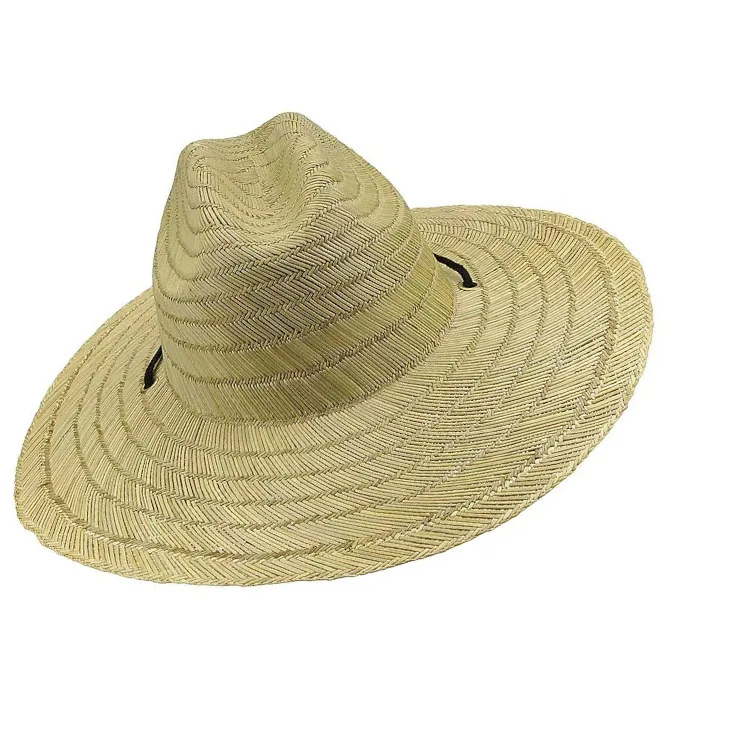 Wholesale Summer Lifeguard Straw Hat Under Fishing Custom Printing America Sombrero Beach Hat Surf Straw Hat With logo