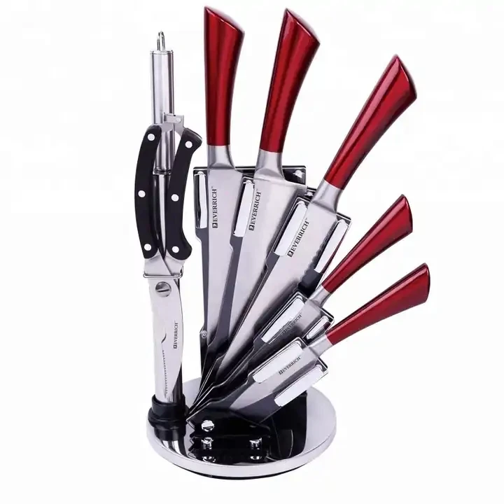 Luxury Bass Kitchen Knife Set Stand Cuing Knife Set With Wood Box