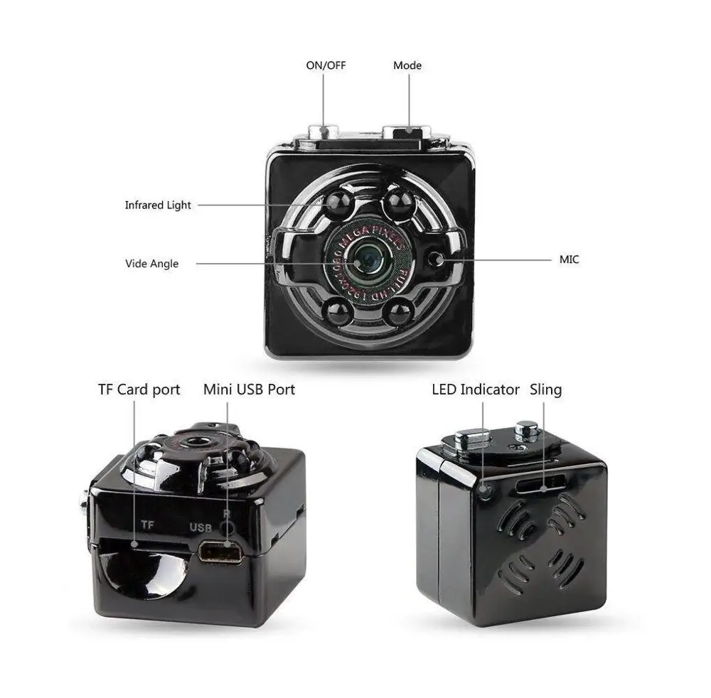 Home security Wireless Mini cctv camera SQ8 SQ11, 360 degree rotate cheap super mini invisible recorder car sports cam