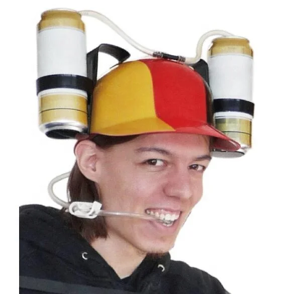 EK 2024 Germany football fans drinking hat german drinking Helmet Can Holder Drinker Hat With Straw For Beer