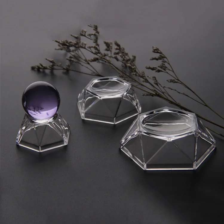 Wholesale Natural Beautiful Acrylic Stand Pedestal Carved Base Holding Crystal Sphere Balls for Spheres