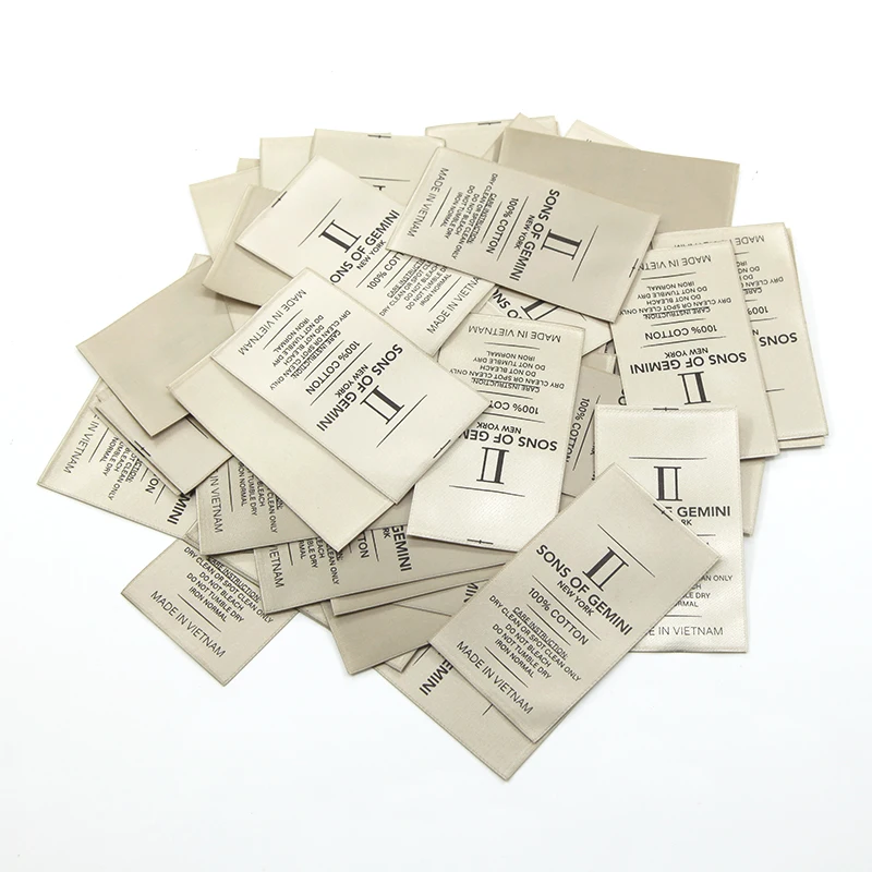 Silk And Satin Clothing High-End Woven Edges Customized Printed Labels Simple Double-Sided Rolled Labels