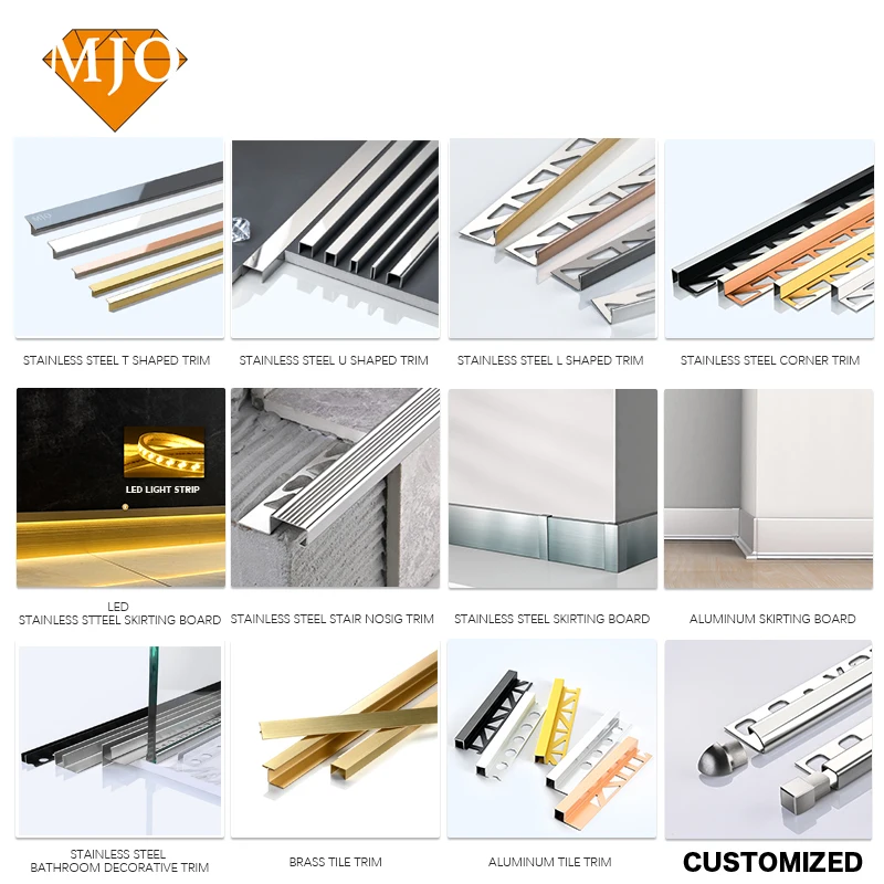 Foshan Supplier MJO Hot Selling Porcelain Tile Stair Nosing Stair Nosing Strips for Decoration Customized Tile Stair Nosing