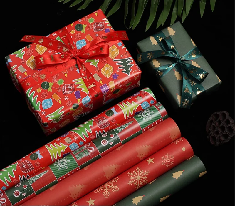 High quality Christmas packaging paper adhesive tape shopping bag thank you card envelope key chain hang tag cotton bag in stock