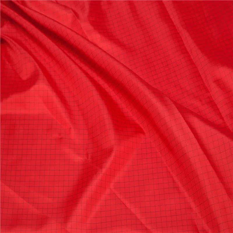 
polyester taffeta 380t grid antistatic 100% polyester down jacket fabric 
