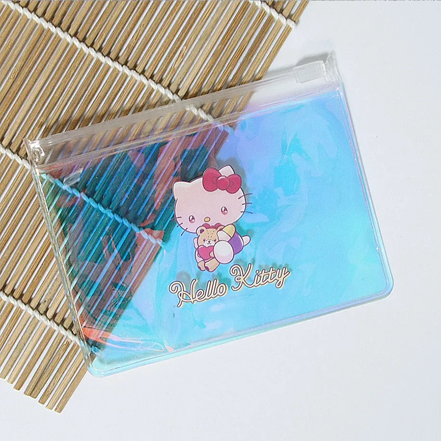 Biodegradable Plastic Bracelet Jewellery Ring Packaging Pouch Bag Holographic Pvc Zipper Bags With Cartoon Pattern