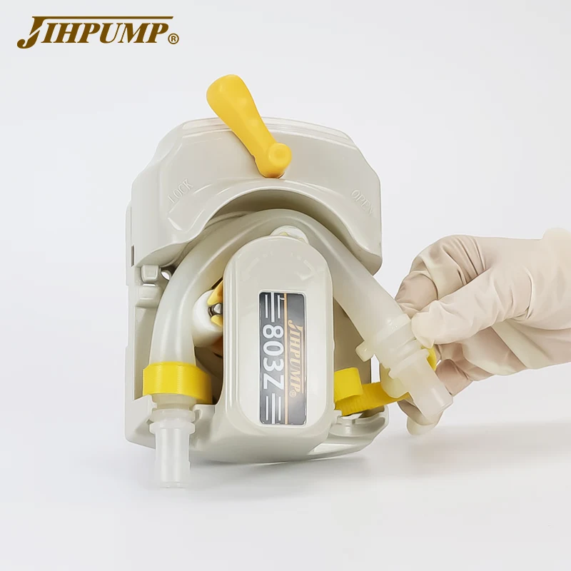 JIHPUMP 4L 5L Large Flow Peristaltic Pump with 24V DC and Stepper Motor for Viscous Sauce, Ketchup, Honey Filling Machine