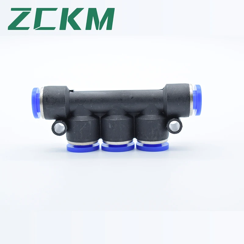PK Series Pneumatic Straight Push Connectors 5 Way Plastic Quick Release Connectors Air Line Fittings
