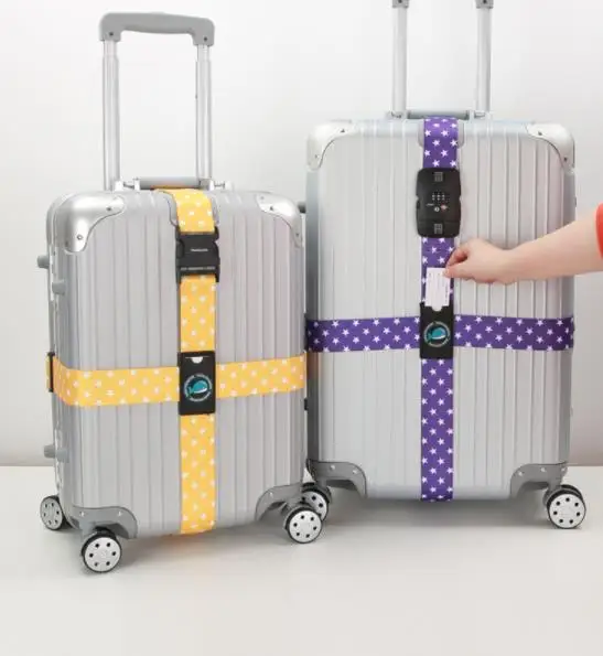 Adjustable Travel Suitcase Luggage Straps Travel Accessories With Heat Treated Plastic Hook Bungee Co