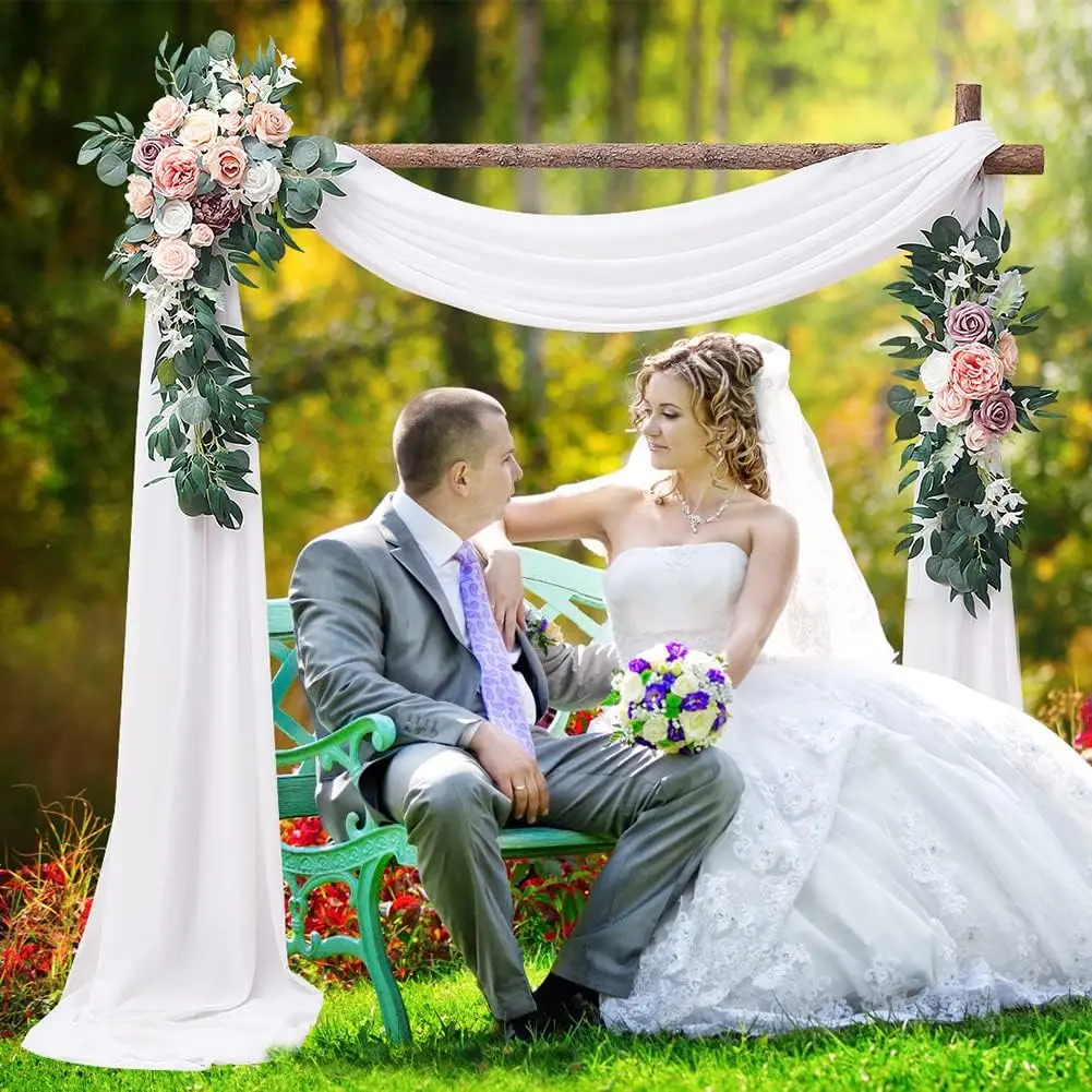 Simulation Flowers Wedding Background Arch Hanging Flowers Corner Wedding Arrangement Decoration