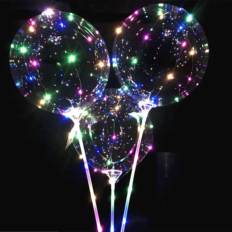 12inch, 20 inch, 24 inch clear transparent balloon LED light up bobo balloons round, heart shape, star shape balls