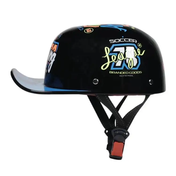 Wholesale china Ce Approved Chinese Motorcycle Dot Helmet open face Helmet Black white color customized