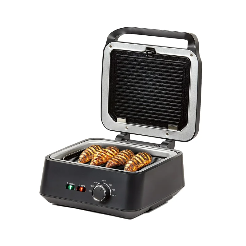 Kitchen Barbecue Panini Press Temperature Adjustable Control Lift Indoor Grills for Thick Sandwiches Breads Quesadillas Steak