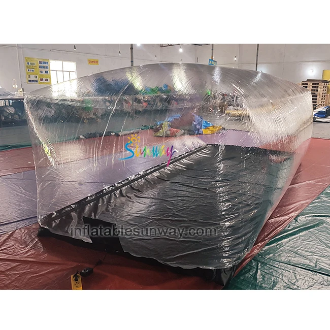 Indoor car bubble protection storage transparent side cars capsules roof tent inflatable car showcase cover