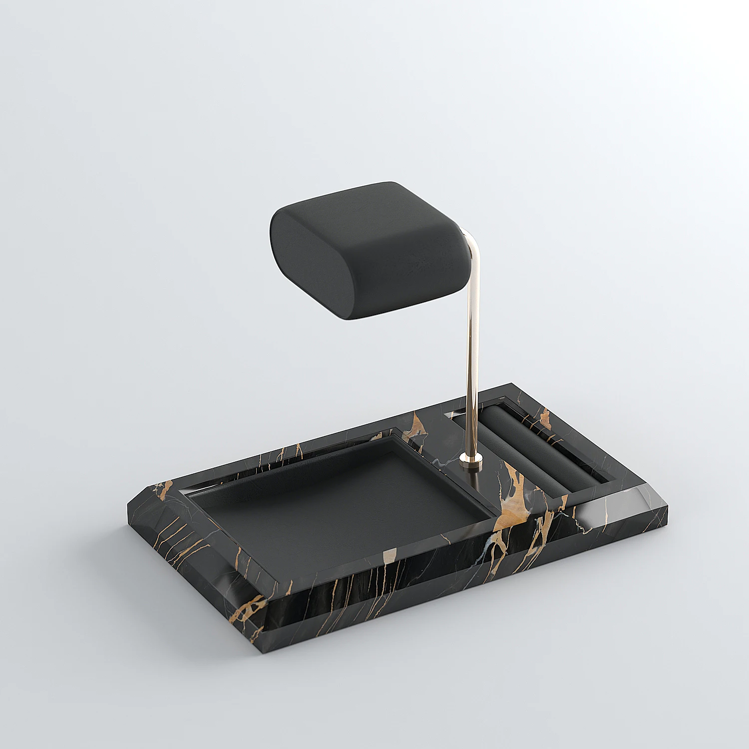 Custom PU Leather Pillow Display Stand Black Marble Design for Watch Jewelry Packaging & Display Counter